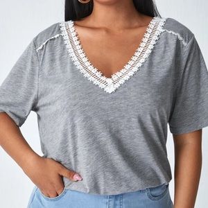 3/$10 Lace V-Neck Tee